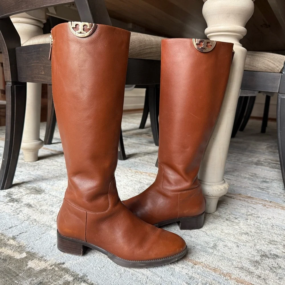 Tory Burch leather riding boots-barely used sz9 - Picture 1 of 8